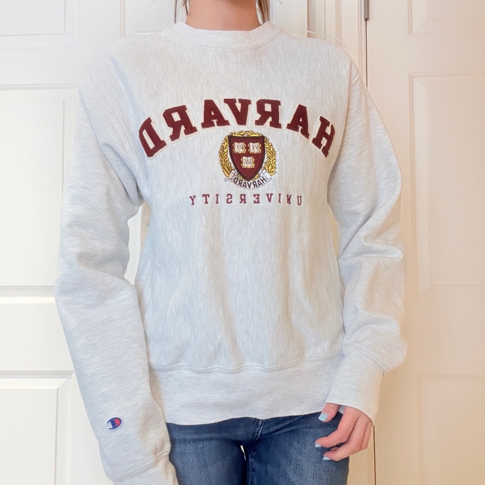 Harvard University Coop Official Merchandise Embroidered Felt Logo Sweater